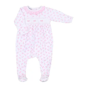 Magnolia Baby - Baby Bows Smocked Ruffle Footie