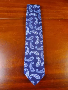 040411 New Hilditch & Key blue paisley woven 100% silk tie