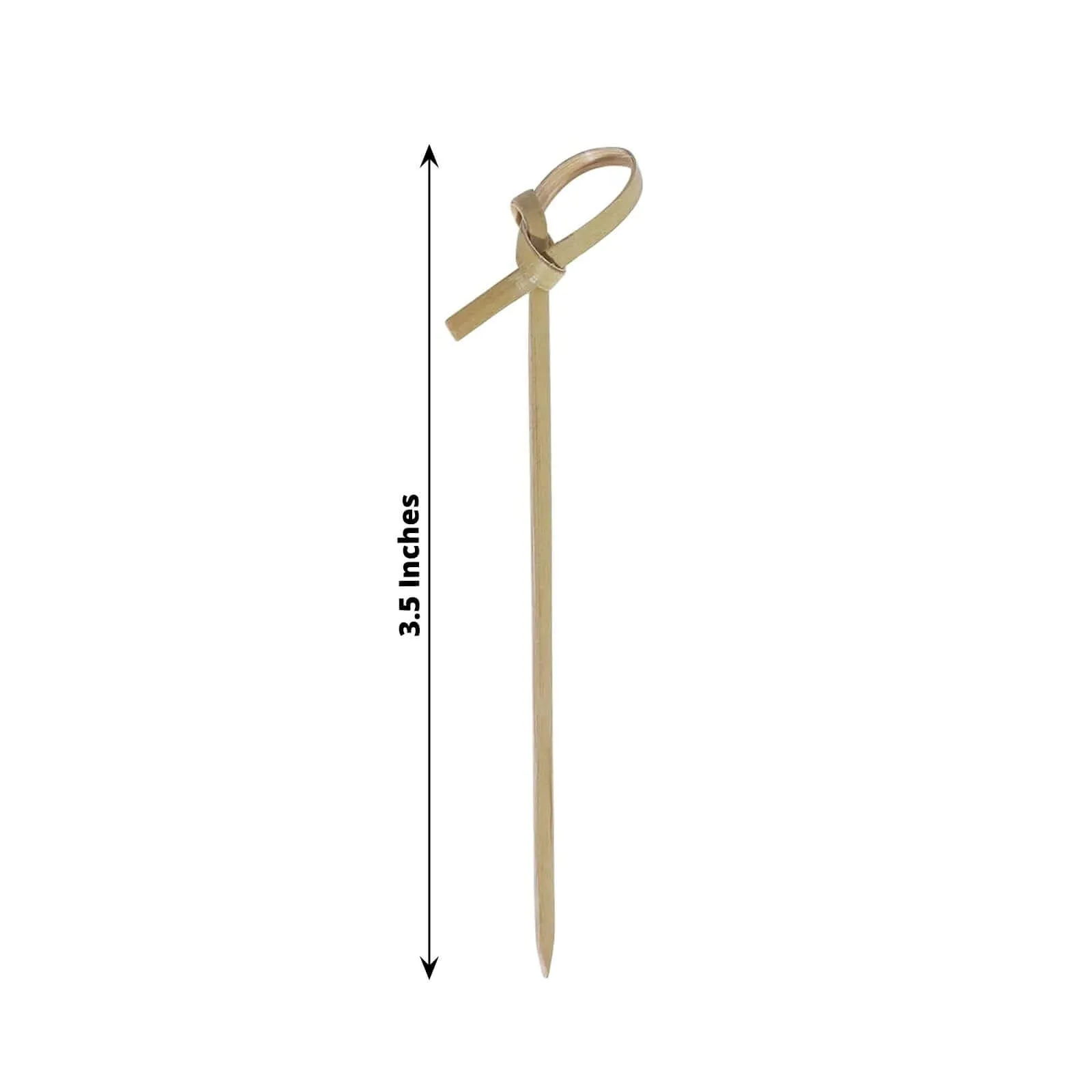 100 Pack 3.5" Eco Friendly Knotted Bamboo Skewers, Cocktail Picks