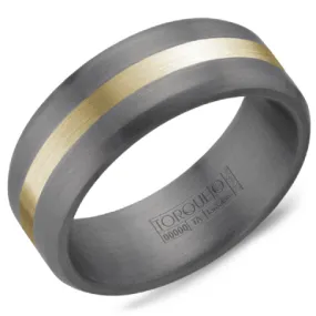 10K Gold Wide Inlay Tantalum Band