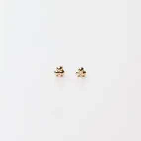 14K Yellow Gold Mini Trio Dot Post Earrings