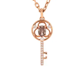 18K Rose Gold Diamond & Fancy Diamond Pendant |  18K 玫瑰金钻石及彩钻吊坠