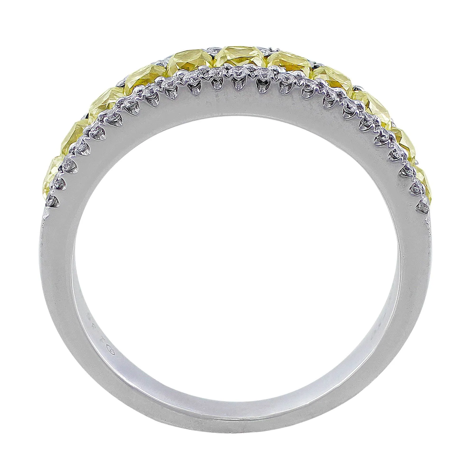 18k White Gold Natural Yellow Diamond Band