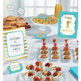 1st Birthday Boy Buffet Decoration Kit Pack of 12