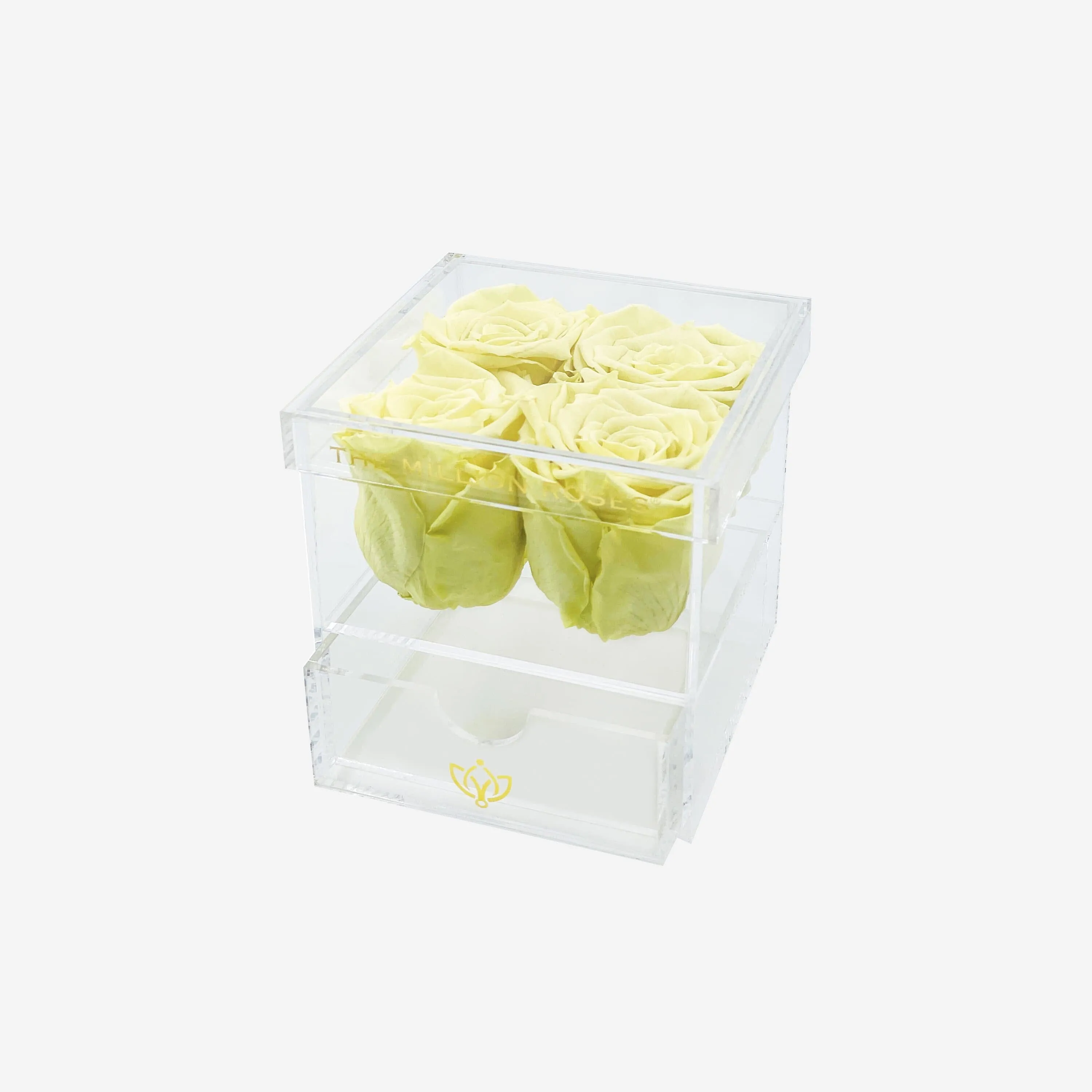 Acrylic 4 Drawer Box | Canary Yellow Roses