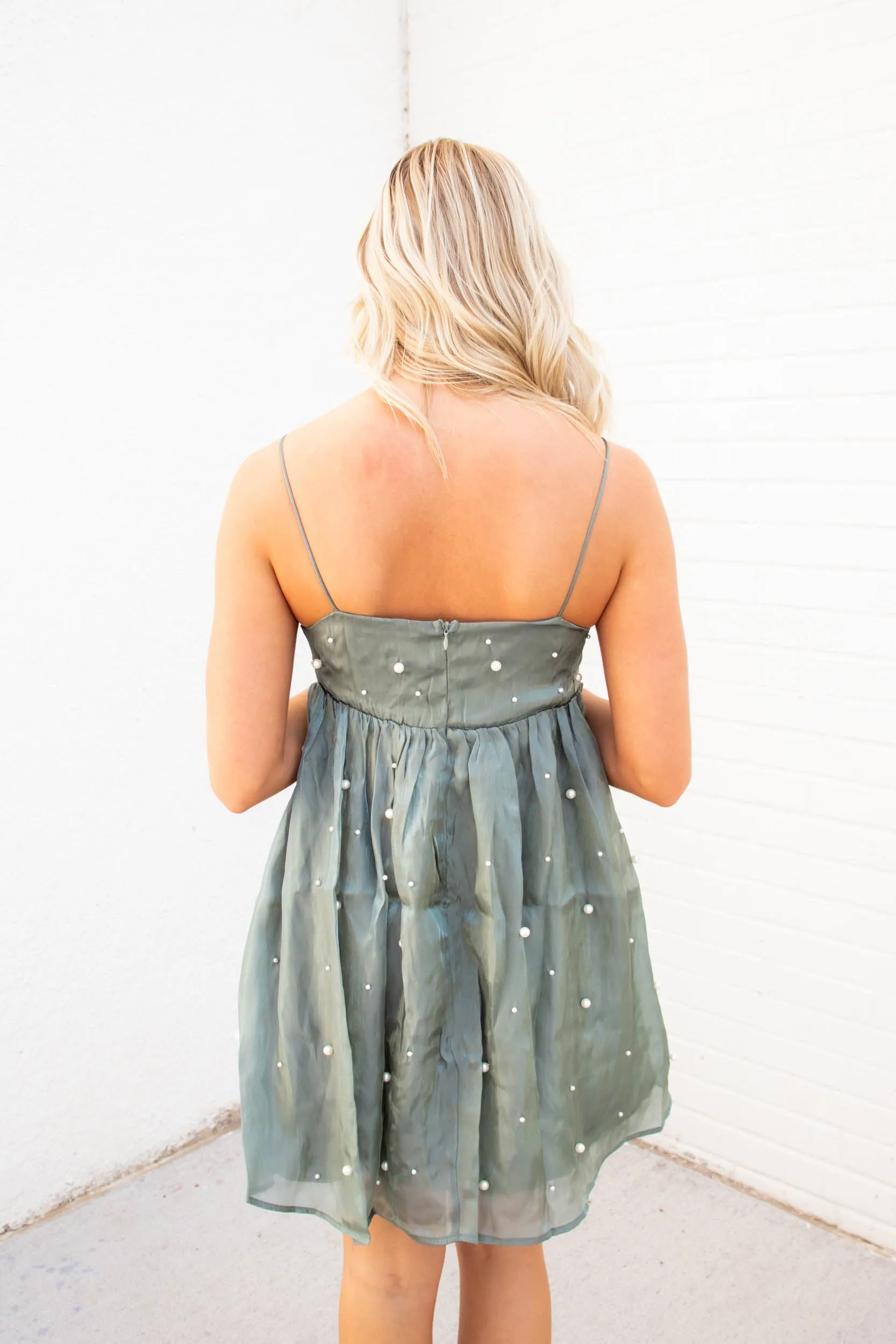 Adrian Pearl Mini Dress | Olive