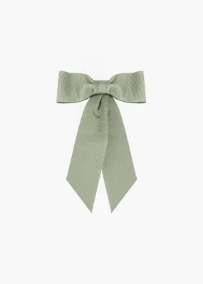 Alice Grosgrain Bow Barrette -- Pistachio