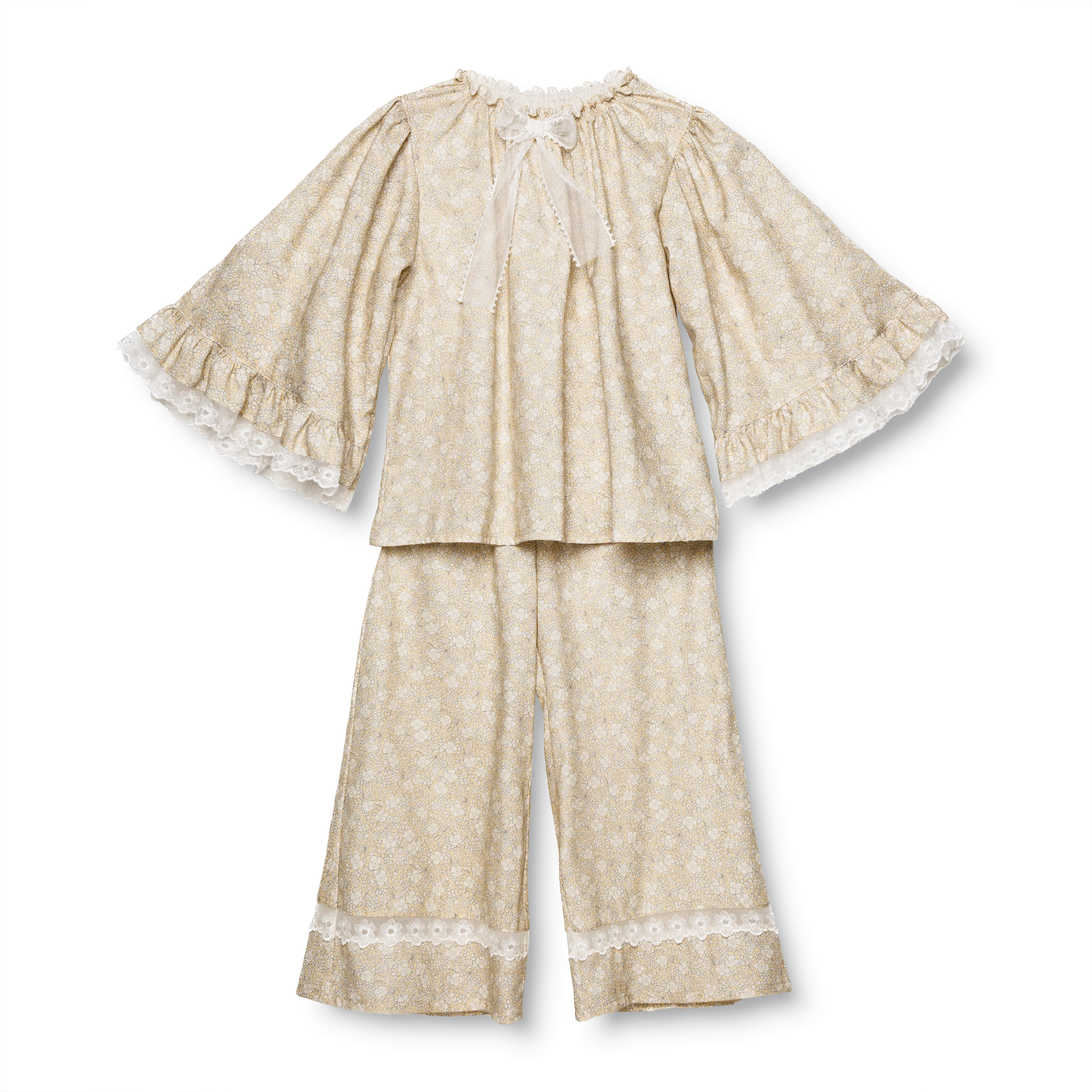 ARIADNE - GIRLS PYJAMA IN BEIGE FLOWERS