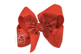 Beyond Creations 5.5" Glitter Metallic Alligator Clip Bow (Huge) Color Options