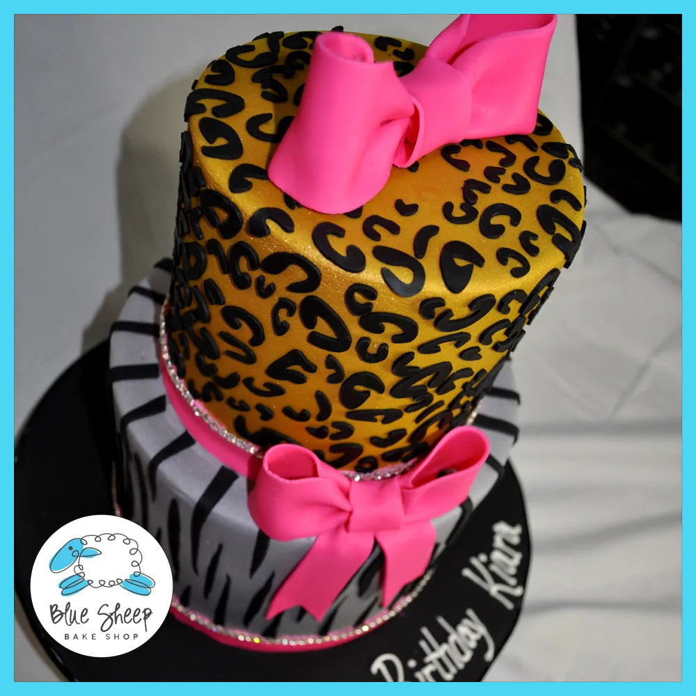 Birthday Cake with Animal Print