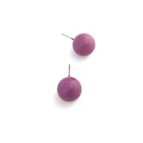 Bright Purple Ball Stud Earrings