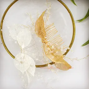 C116. boho leaf hair comb for bride