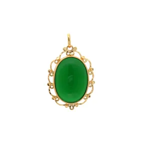 Cabochon colorful Onyx 18K Gold pendant