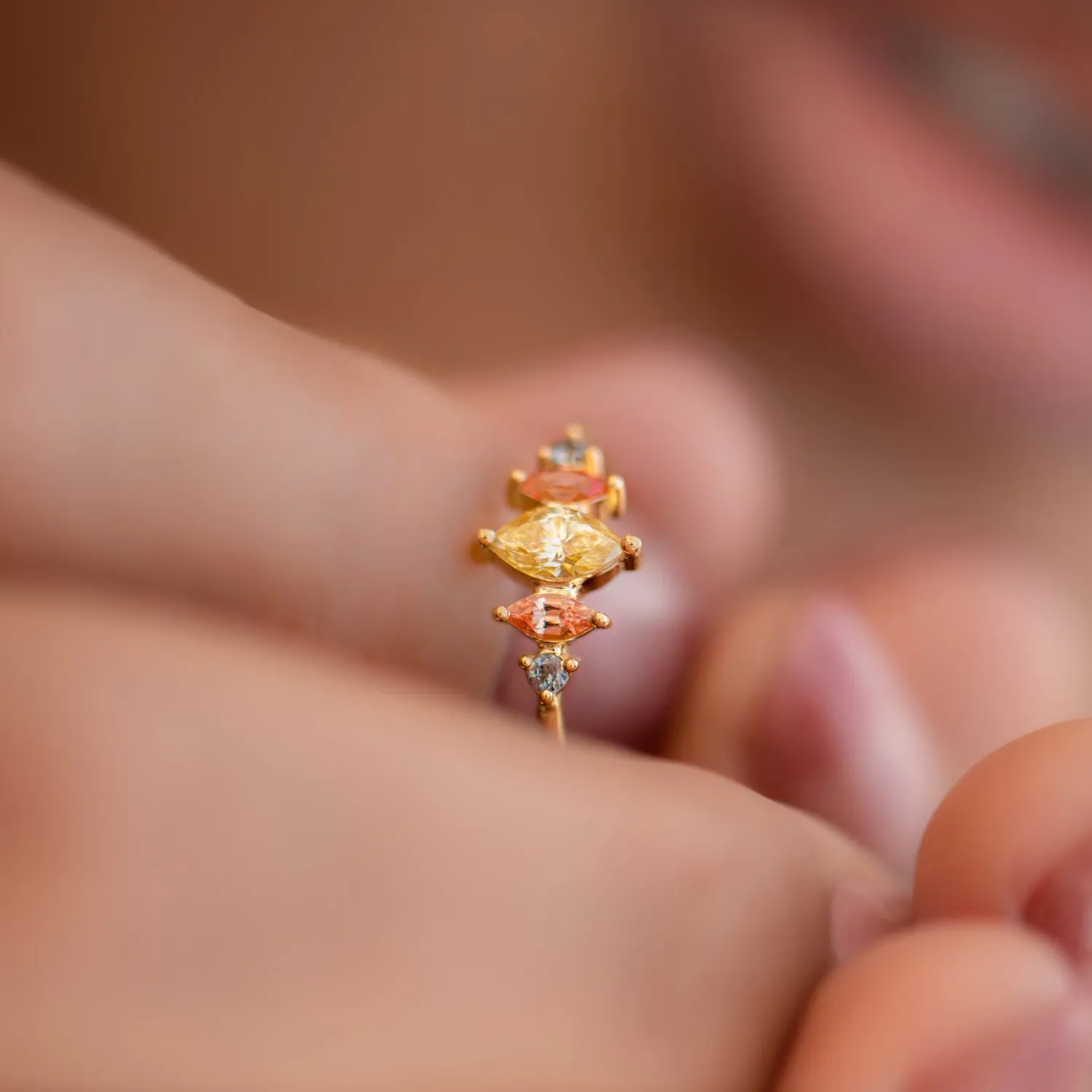 Candy Colored Engagement Ring with a Fancy Yellow Diamond - OOAK