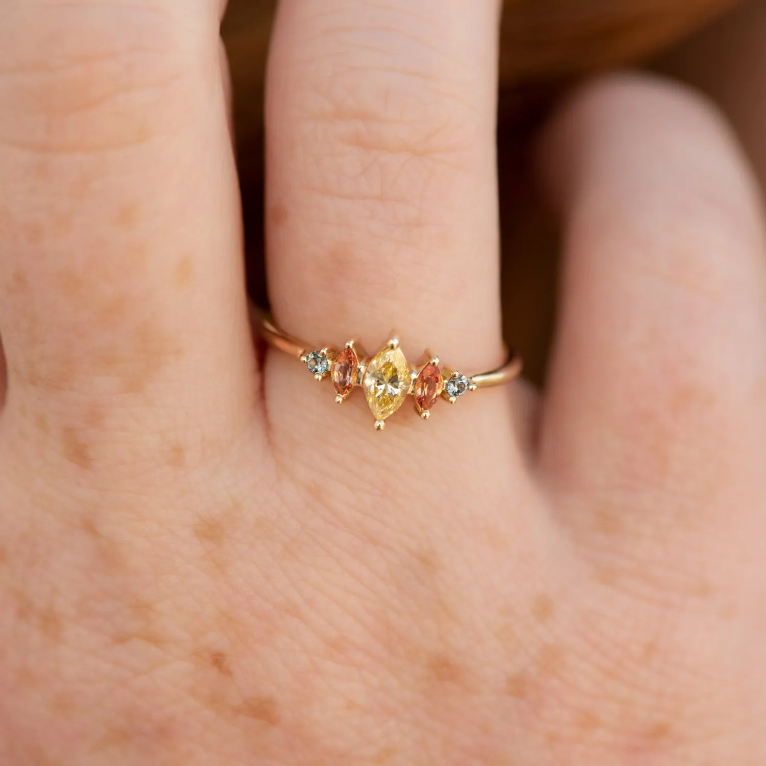 Candy Colored Engagement Ring with a Fancy Yellow Diamond - OOAK