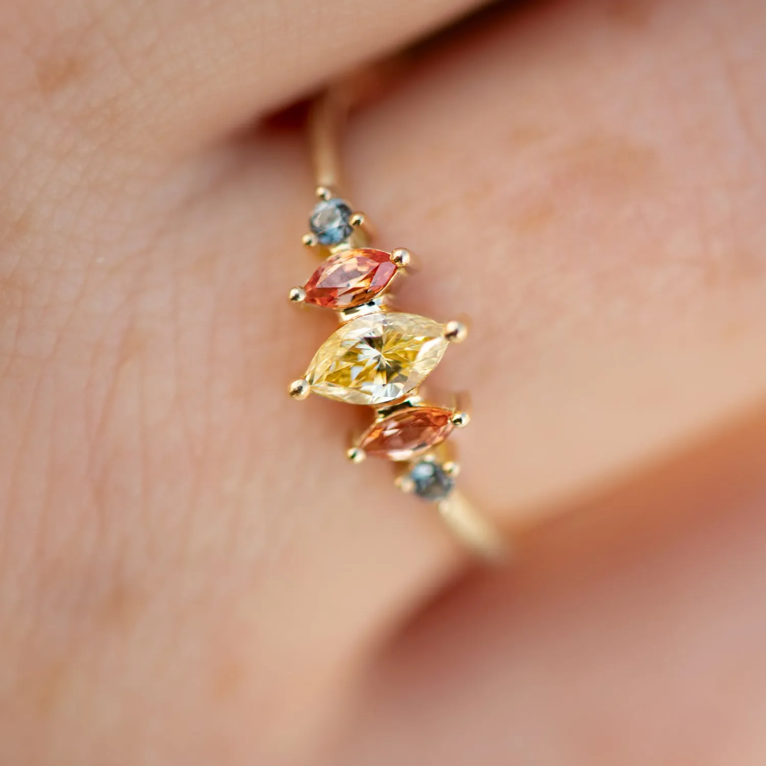 Candy Colored Engagement Ring with a Fancy Yellow Diamond - OOAK