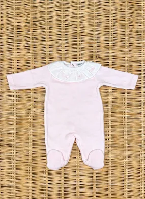 Chenille Sleepsuit Embroidered Collar