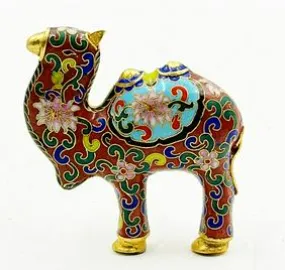 Cloisonne decorative camel figure.