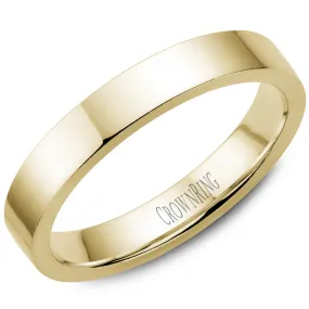 Crown Ring 14K Yellow Gold Wedding Band 4mm