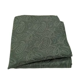 Dark Sage Paisley Pocket Square