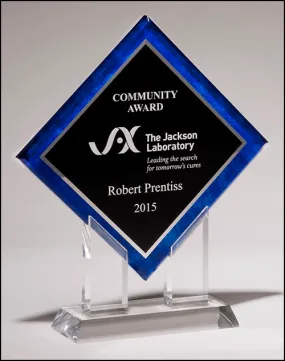 Diamond Series Blue Acrylic Award with Stand