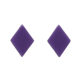 Diamond Solid Resin Stud Earrings - Lavender