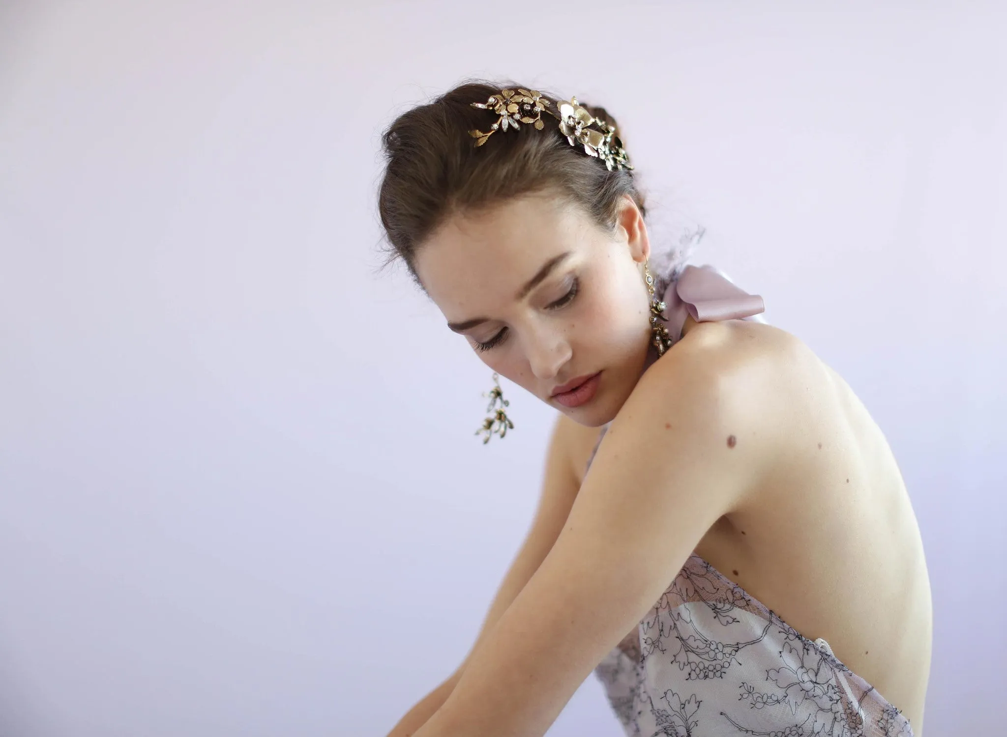 Dogwood flower and rose headpiece - Style #642