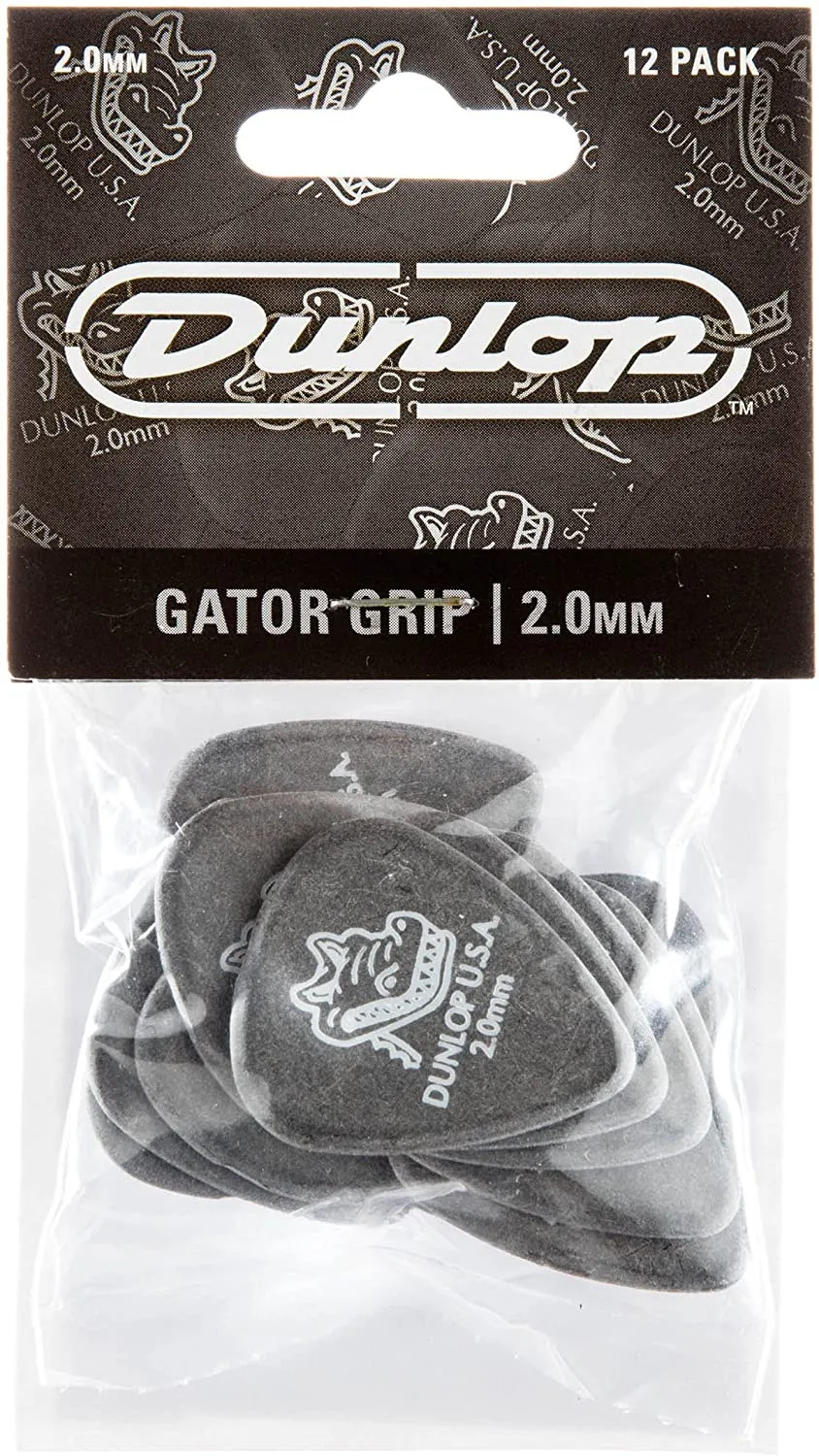 Dunlop 417P20 2.0mm Gator Grip Picks, 12-Pack