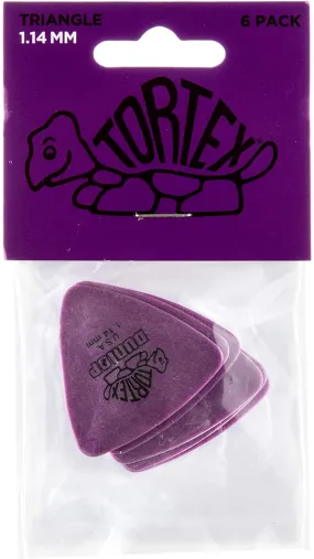 Dunlop 431P1.14 Tortex Triangle, Purple 1.14mm, 6 Player's Pack