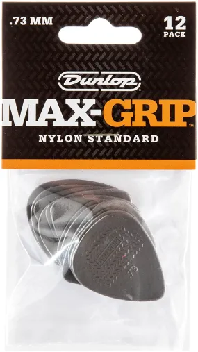 Dunlop 449P.73 .73mm Max-Grip Nylon Standard Guitar Picks, 12-Pack