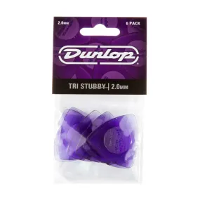 DUNLOP 473P200 TRI STUBBY PICK 2.0MM - 6 PACK