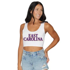 ECU Pirates White Crop Tank Top