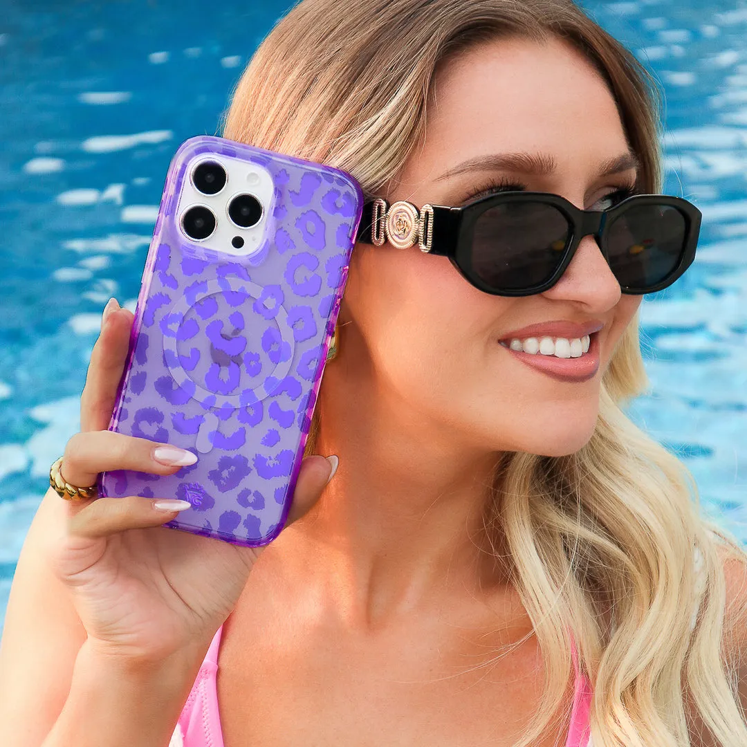 Electric Purple Leopard iPhone Case