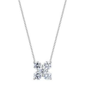 Fancy pendant with 1.17 carats* of diamond simulants in 10 carat white gold