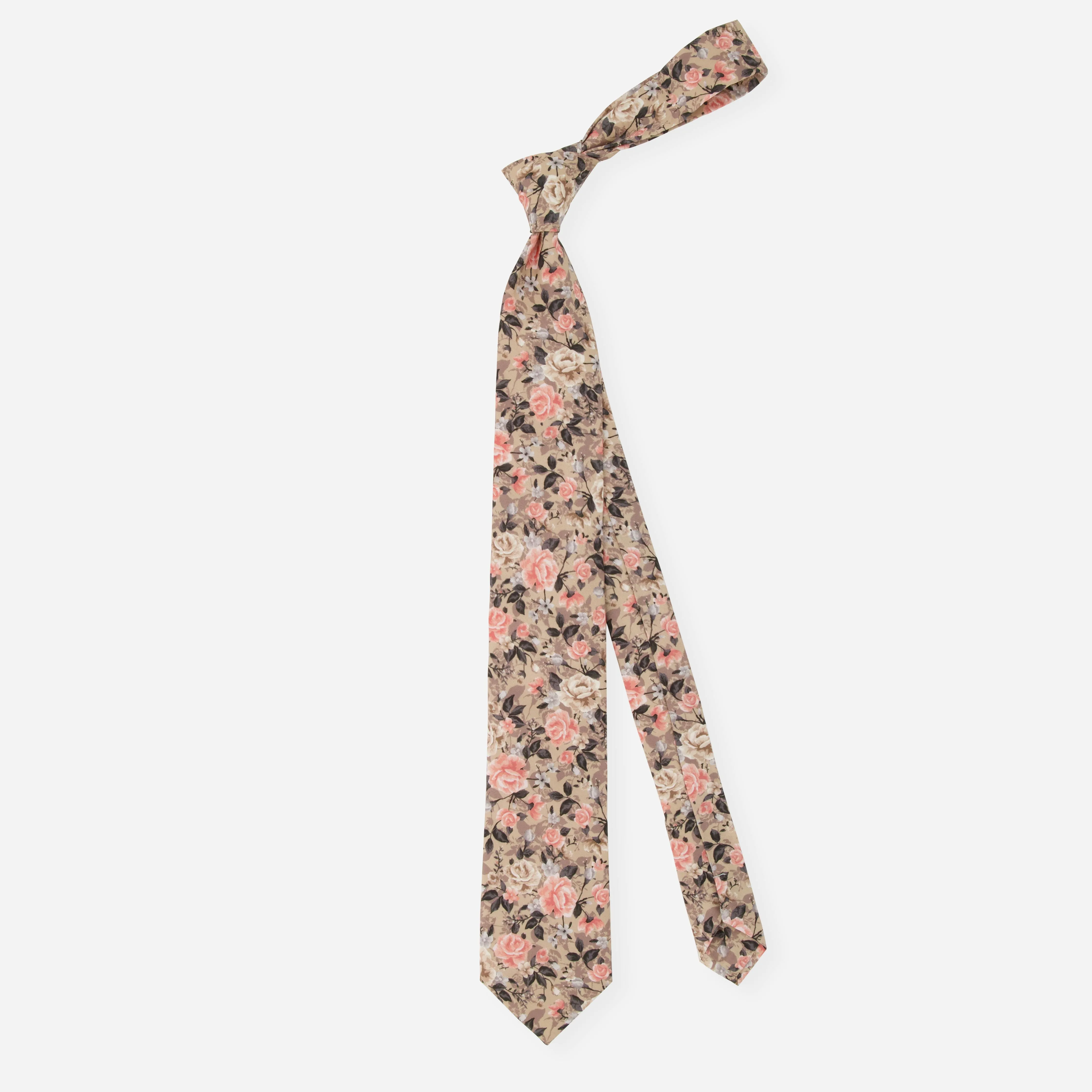 Gardenia Blooms Champagne Tie