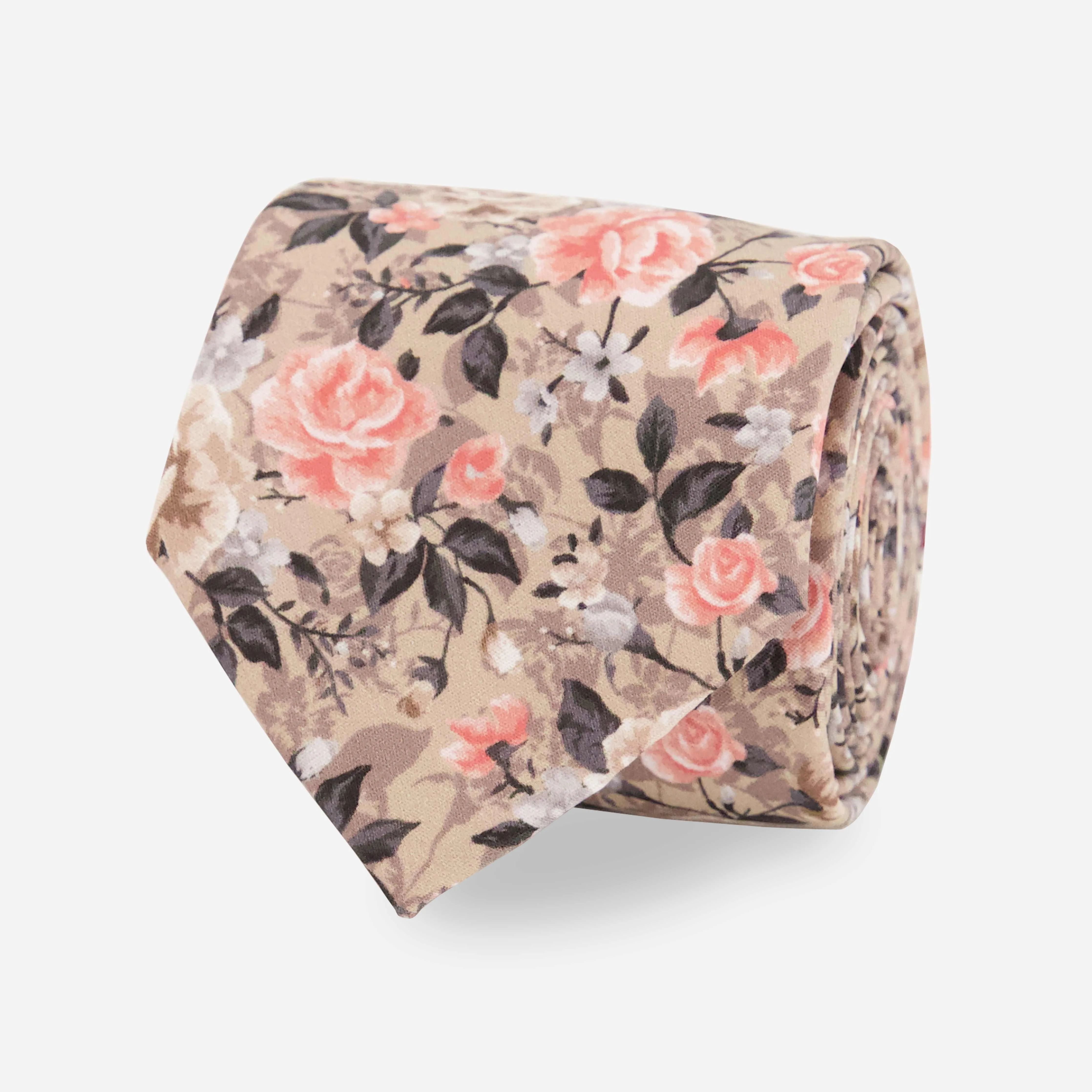 Gardenia Blooms Champagne Tie