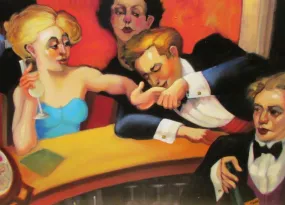 GET HIS NUMBER! by Marie Fischer - Party Scene Figurative Painting