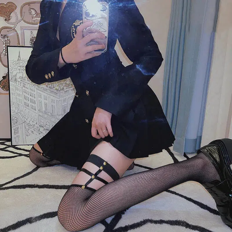 Grunge Fishnet Thigh High Socks