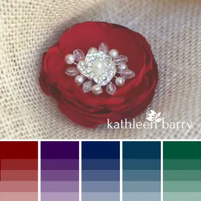 Hair flower - jewel tones, dual purpose, hair clip & brooch - various color options