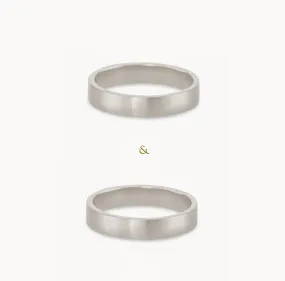 infinity love wedding band set of 2 brushed - 14k white gold