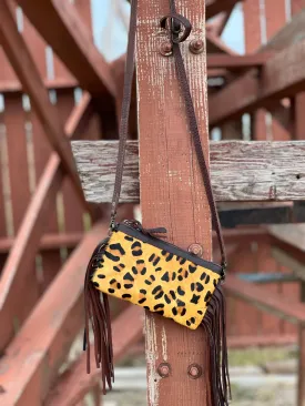 Jesse Hair on Hide Leopard Fringe Crossbody by American Darling