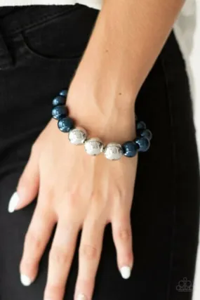 Paparazzi Accessories  - All Dressed UPTOWN  #B10 Peg - Blue Bracelet