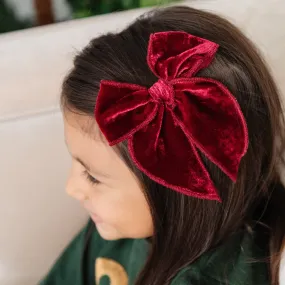 Party Girl Bow - Crimson Velvet