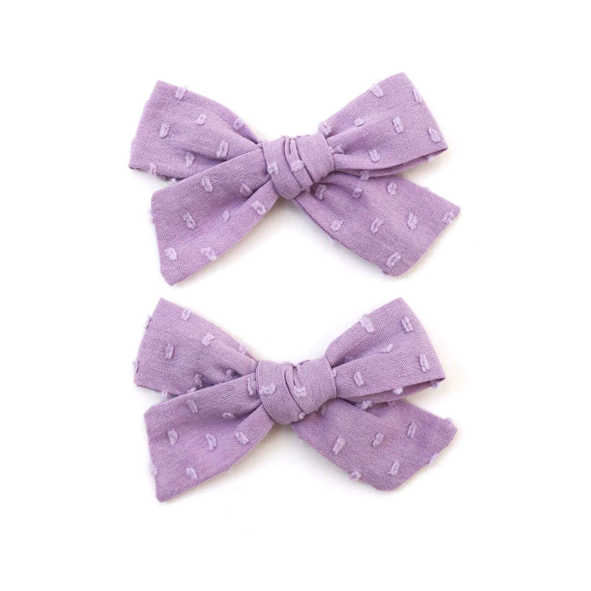 Pigtail Bows - Wisteria Dottie