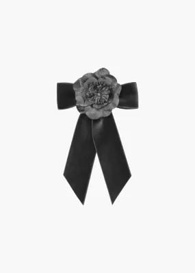 Poppy Bow Barrette -- Black