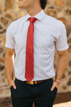 R&B Red Tie w/ White Dots