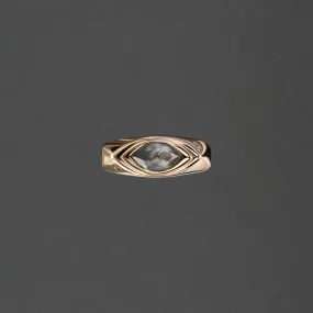 SALT & PEPPER MARQUISE DIAMOND SIGNET RING