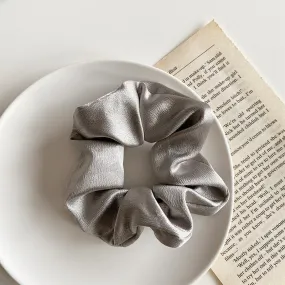 Satin Scrunchie - Silver Grey