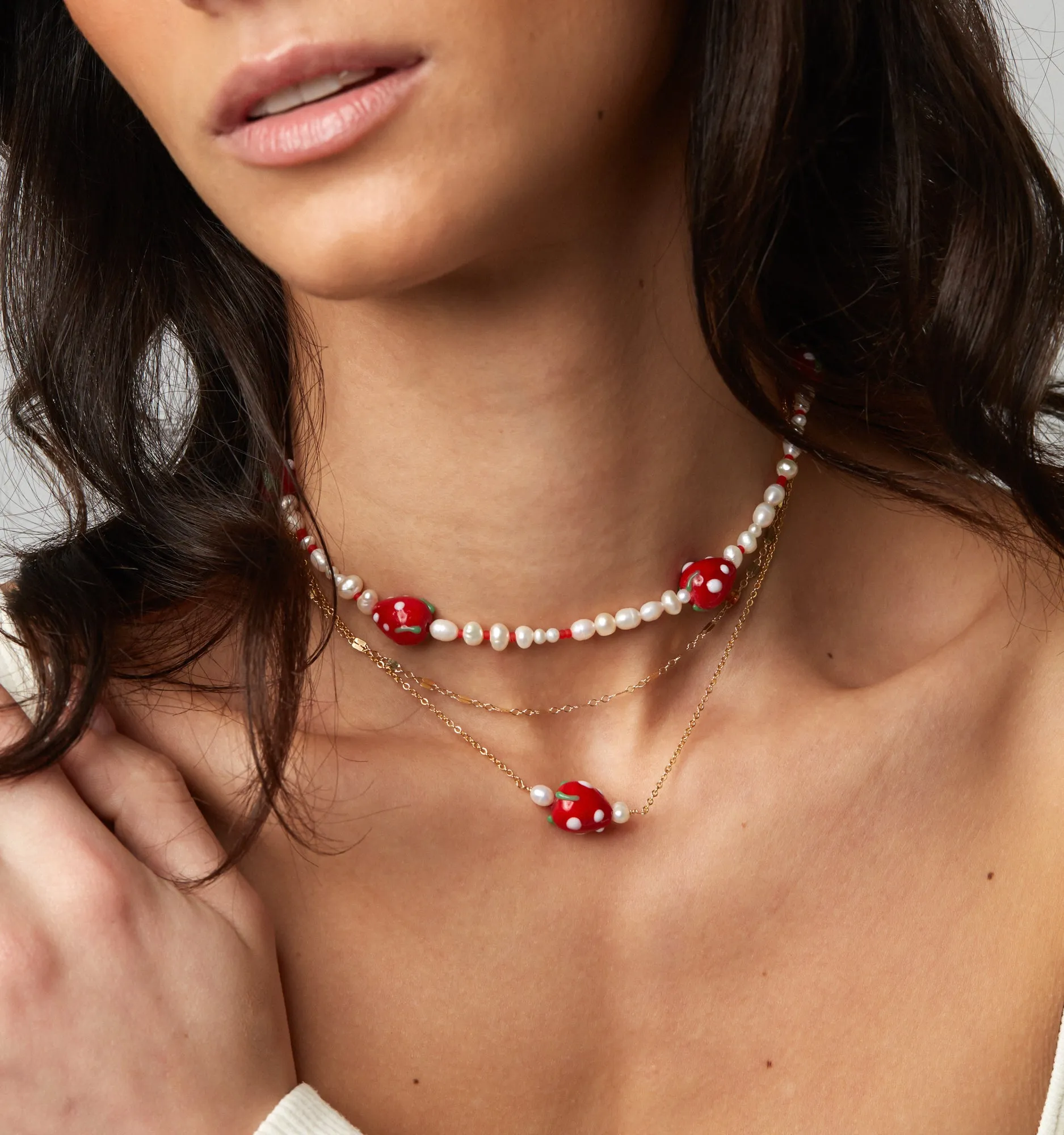 Strawberry Pearl Necklace