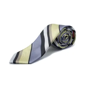 STRIPE GREY &YELLOW TIE & HANKIE SET